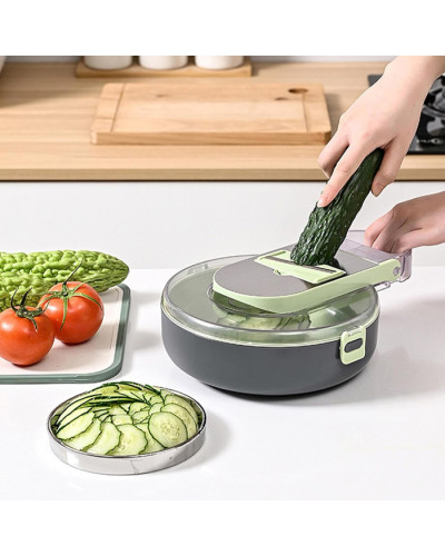 Багатофункціональна овочерізка-шатківниця Vegetable Cutte тертка для овочів і фруктів з контейнером та насадками 12  в 1