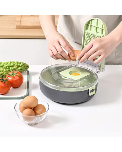 Багатофункціональна овочерізка-шатківниця Vegetable Cutte тертка для овочів і фруктів з контейнером та насадками 12  в 1