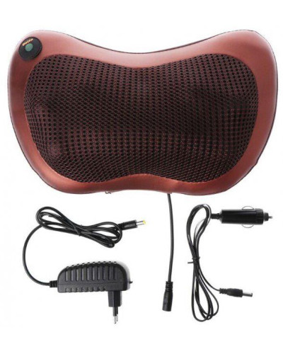 Масажна подушка Massage Pillow для голови, шиї, попереку та стоп роликовий масажер для дому та автомобіля по 4 ролика