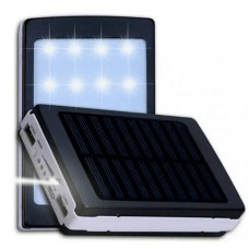Павербанк на сонячних батареях + LED панель 15000 mAh (90000 mAh)