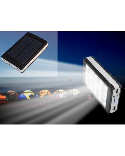 Павербанк на сонячних батареях + LED панель 15000 mAh (90000 mAh)