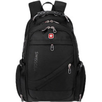 Ультрапрочный городской рюкзак Swissgear водоотталкивающий с USB-портом и аудиопортом AUX с Часами в комплекте