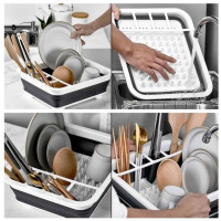Портативна складна сушарка для посуду Collapsible Drying, з силикону та пластику