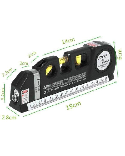 Лазерный уровень со встроенной рулеткой нивелир - Fixit Laser Level PR0 3+ Измерительный инструмент - Wolfcraft Irregular Ruler