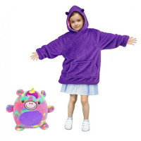 Детский плед с капюшоном и рукавами Huggle Pets Hoodie (фиолетовый)