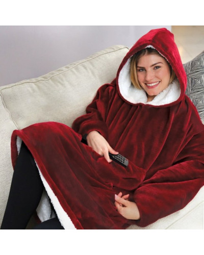 Плед с капюшоном - Huggle Hoodie (красный) Плед с капюшоном - Huggle Hoodie (красный)